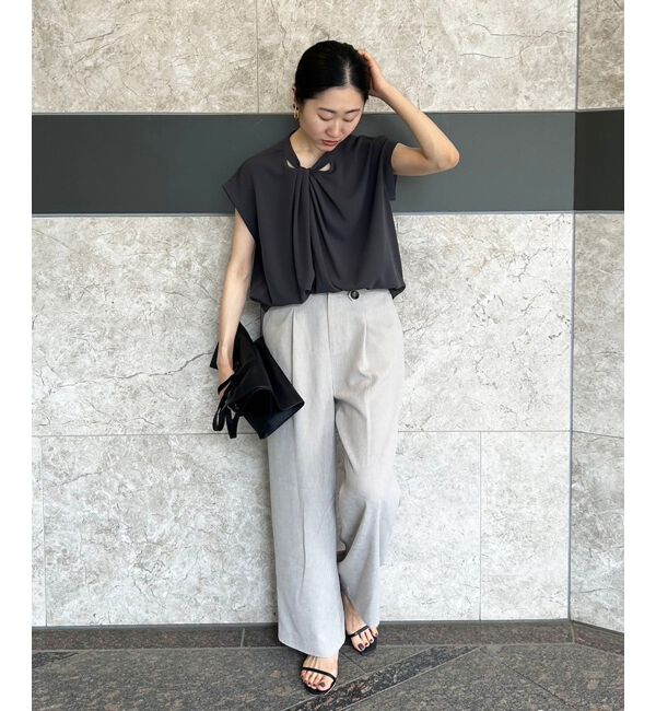 le.coeur blanc「《手洗い可能》ジョーゼットツイストネックブラウス」|シャツ・ブラウス|