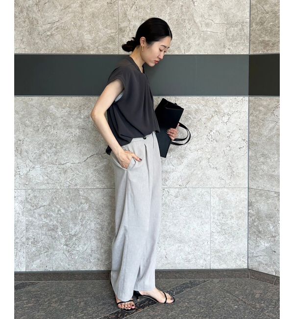 le.coeur blanc「《手洗い可能》ジョーゼットツイストネックブラウス」|シャツ・ブラウス|