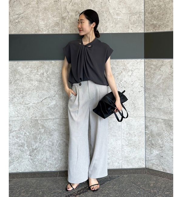 le.coeur blanc「《手洗い可能》ジョーゼットツイストネックブラウス」|シャツ・ブラウス|