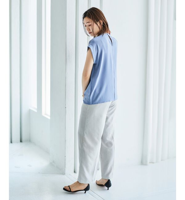 le.coeur blanc「《手洗い可能》ジョーゼットツイストネックブラウス」|シャツ・ブラウス|