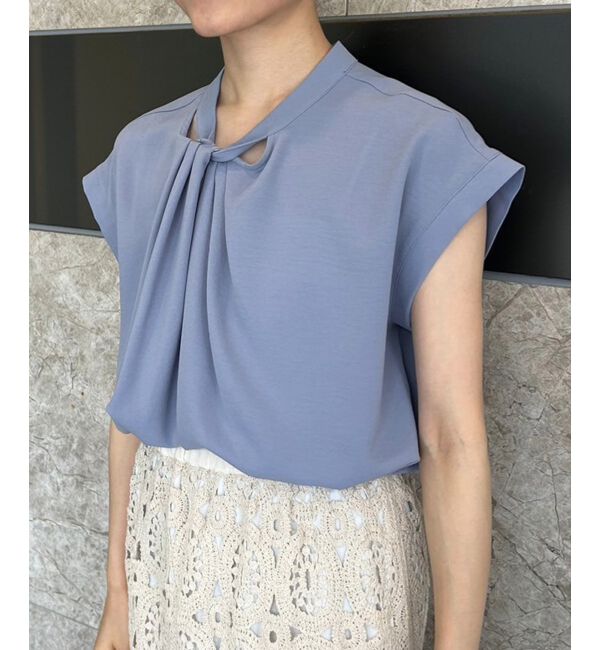 le.coeur blanc「《手洗い可能》ジョーゼットツイストネックブラウス」|シャツ・ブラウス|