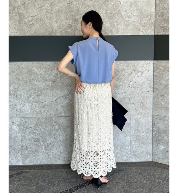 le.coeur blanc「《手洗い可能》ジョーゼットツイストネックブラウス」|シャツ・ブラウス|