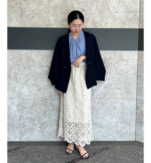 le.coeur blanc「《手洗い可能》ジョーゼットツイストネックブラウス」|シャツ・ブラウス|