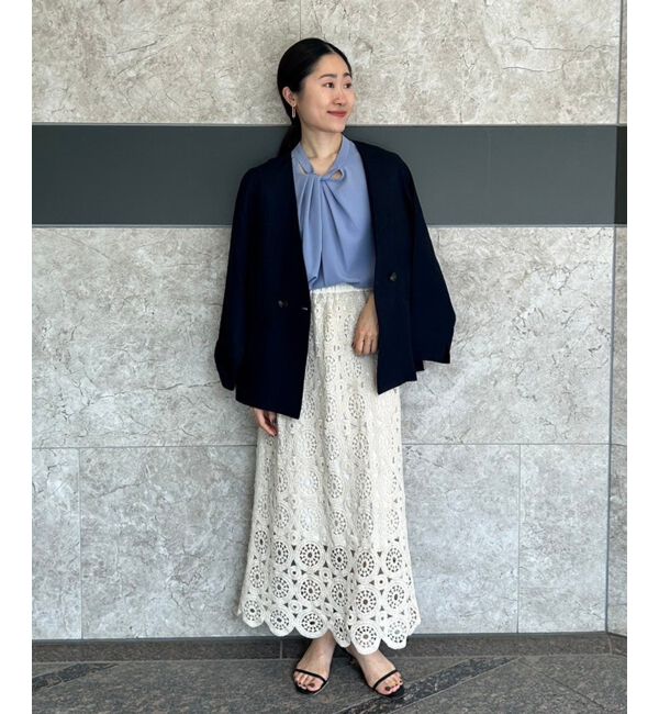 le.coeur blanc「《手洗い可能》ジョーゼットツイストネックブラウス」|シャツ・ブラウス|