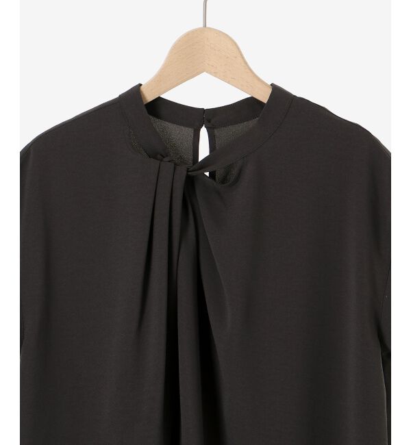 le.coeur blanc「《手洗い可能》ジョーゼットツイストネックブラウス」|シャツ・ブラウス|