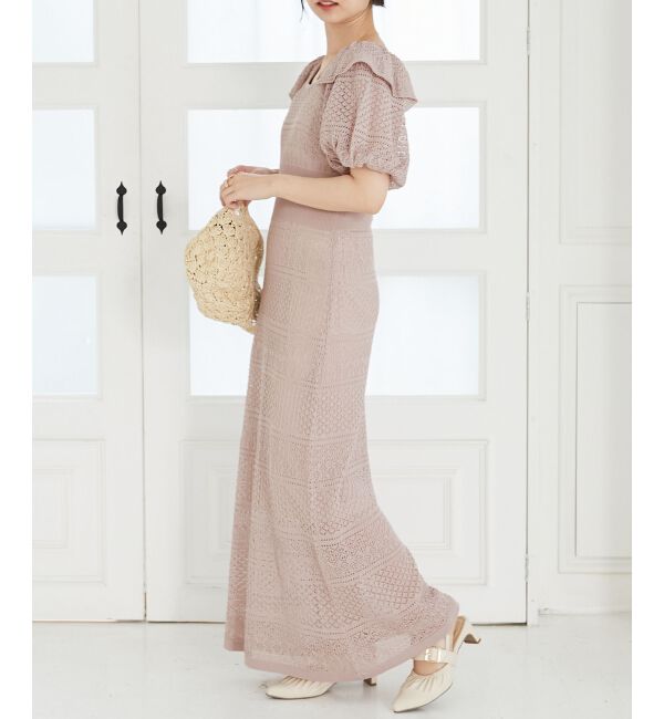 MAJESTICLEGON「スカシ柄ニットワンピース」|ワンピース|