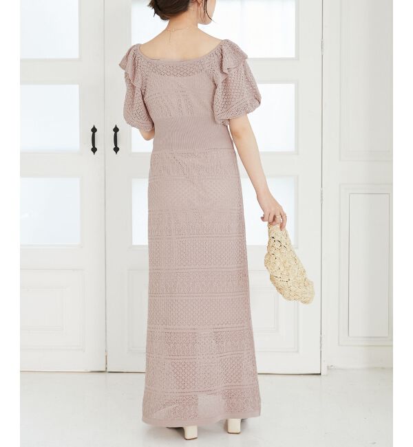 MAJESTICLEGON「スカシ柄ニットワンピース」|ワンピース|