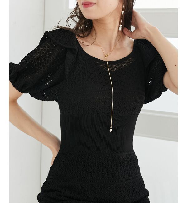 MAJESTICLEGON「スカシ柄ニットワンピース」|ワンピース|