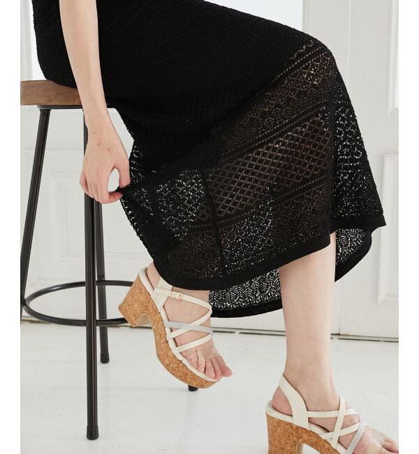 MAJESTICLEGON「スカシ柄ニットワンピース」|ワンピース|