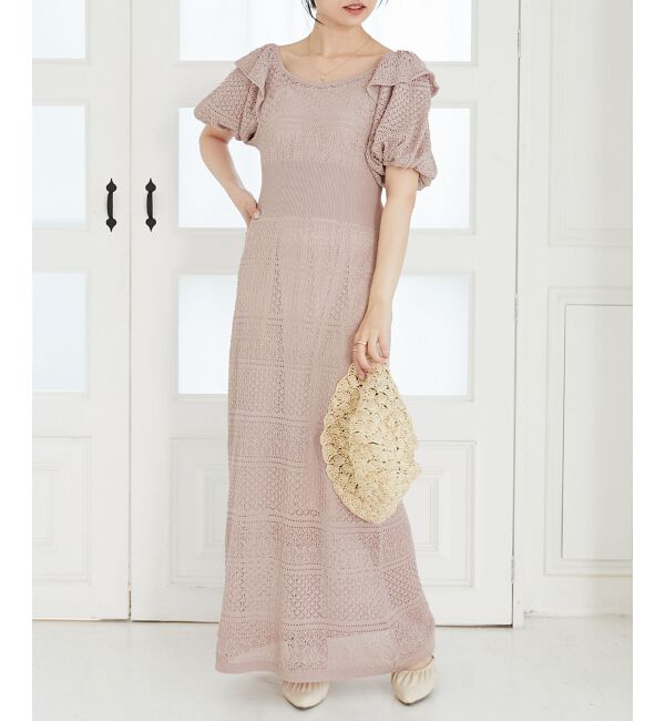MAJESTICLEGON「スカシ柄ニットワンピース」|ワンピース|