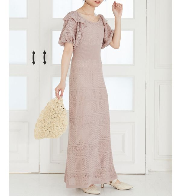 MAJESTICLEGON「スカシ柄ニットワンピース」|ワンピース|