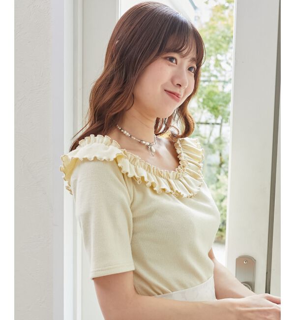  「マルチwayチョーカーフリルトップス」|Tシャツ・カットソー|