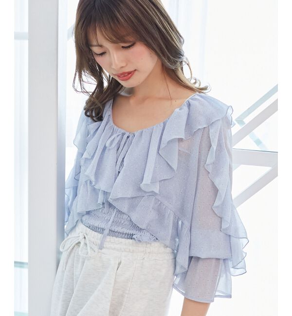  「キャミセットフリルブラウス」|シャツ・ブラウス|