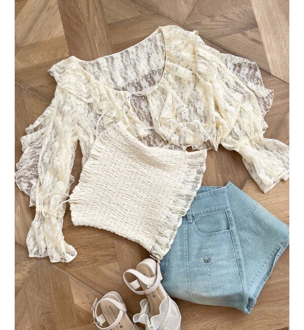  「キャミセットフリルブラウス」|シャツ・ブラウス|