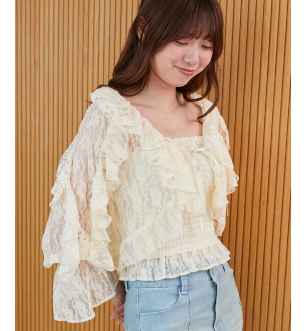  「キャミセットフリルブラウス」|シャツ・ブラウス|