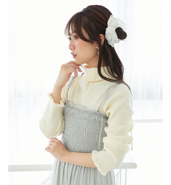  「プチフリルタートルニット」|ニット・セーター|