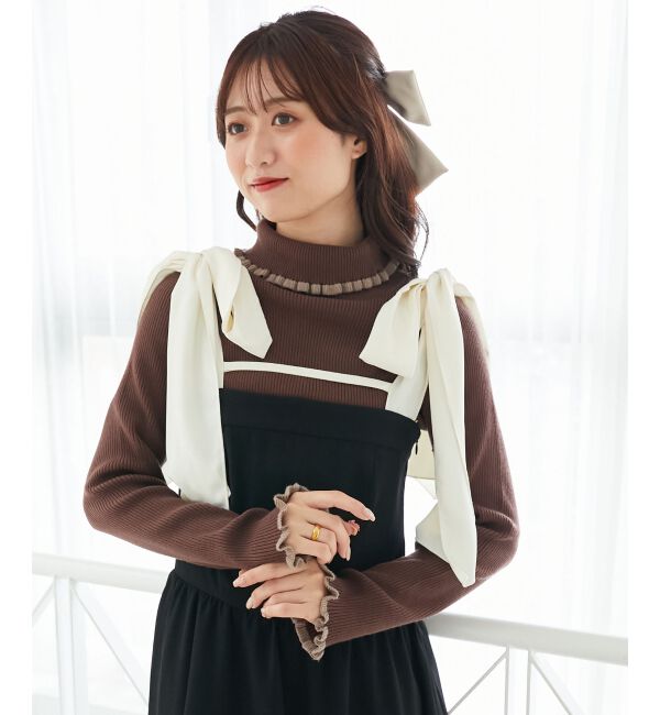  「プチフリルタートルニット」|ニット・セーター|