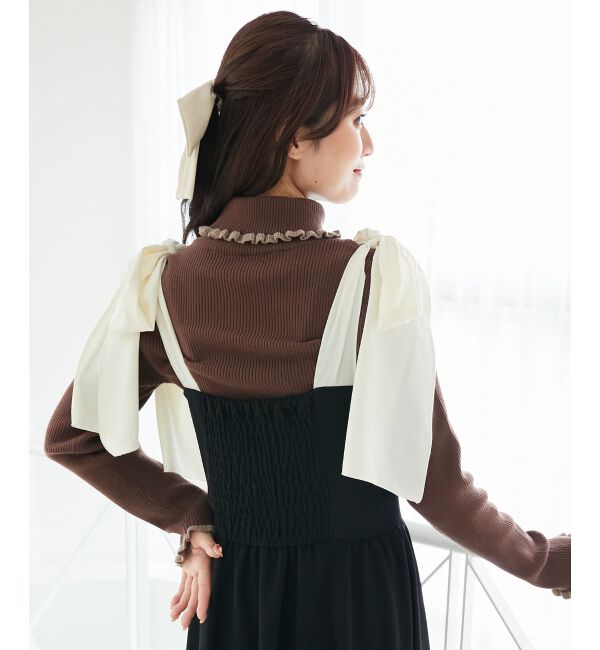  「プチフリルタートルニット」|ニット・セーター|