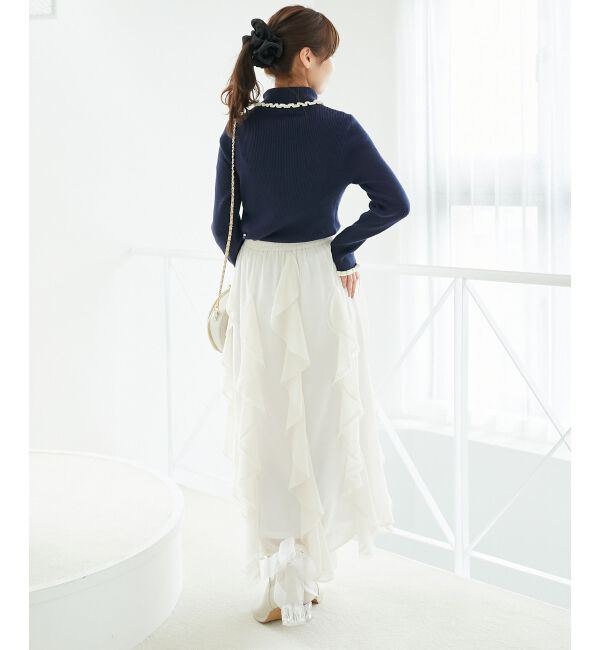  「プチフリルタートルニット」|ニット・セーター|