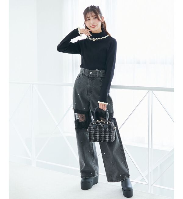  「プチフリルタートルニット」|ニット・セーター|