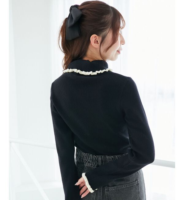  「プチフリルタートルニット」|ニット・セーター|
