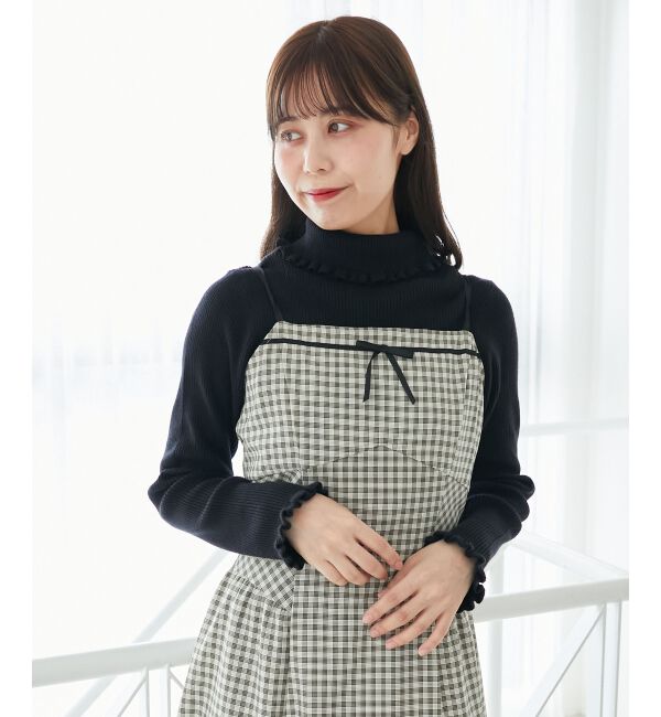  「プチフリルタートルニット」|ニット・セーター|