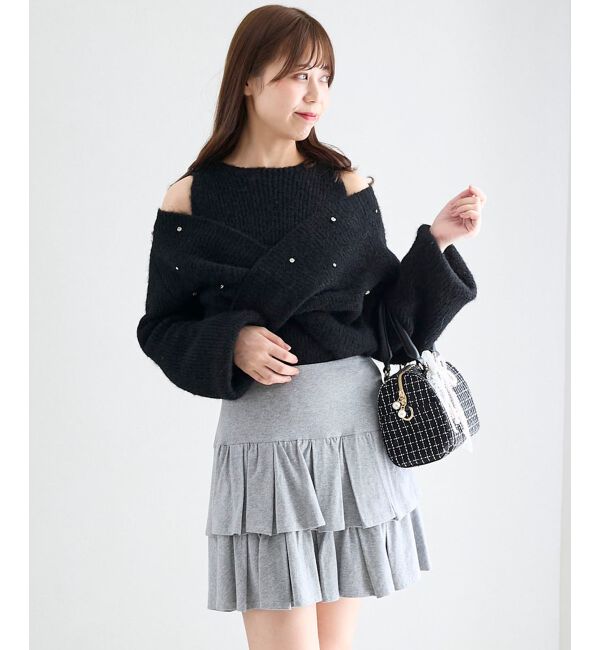  「アソートティアードミニスカパン」|スカート|グレー