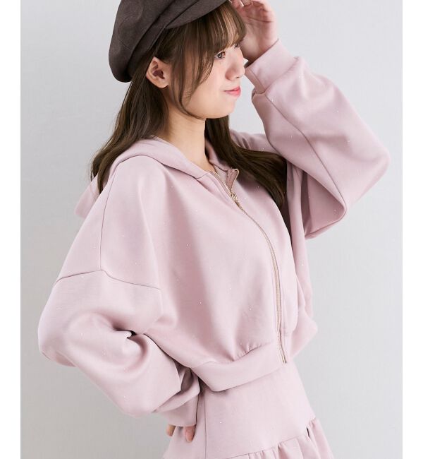  「&infin;キラキララインストーンショートパーカー」|パーカー|