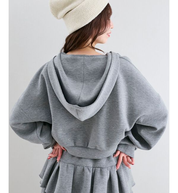  「&infin;キラキララインストーンショートパーカー」|パーカー|