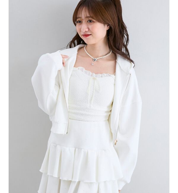  「&infin;キラキララインストーンショートパーカー」|パーカー|