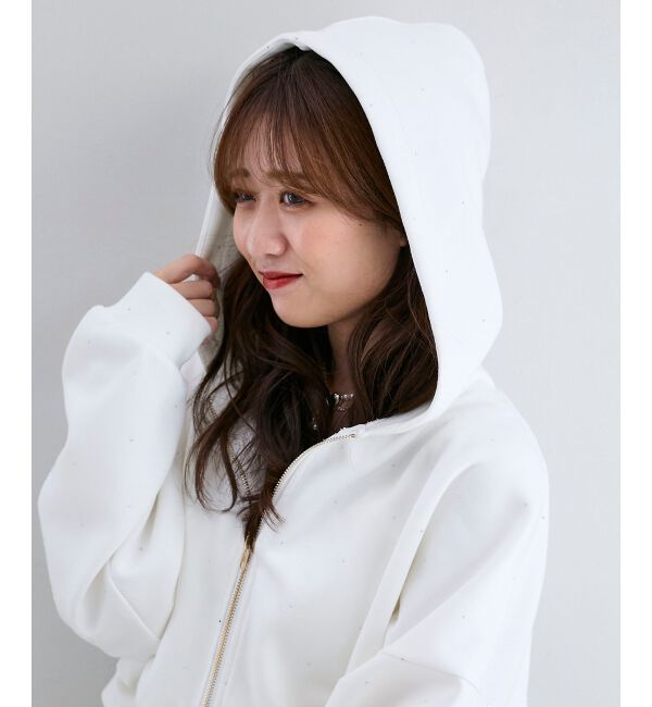  「&infin;キラキララインストーンショートパーカー」|パーカー|