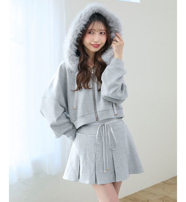  「2wayフェイクファーラメパーカー」|パーカー|