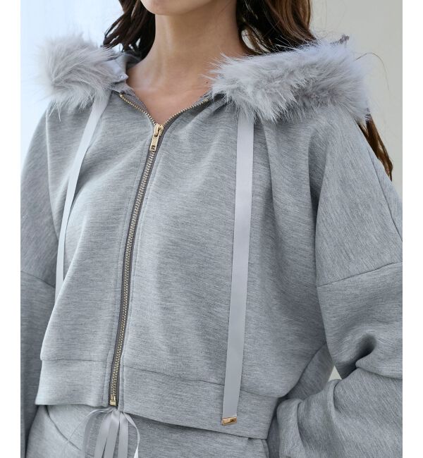  「2wayフェイクファーラメパーカー」|パーカー|