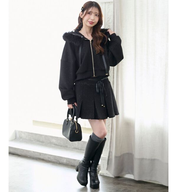  「2wayフェイクファーラメパーカー」|パーカー|