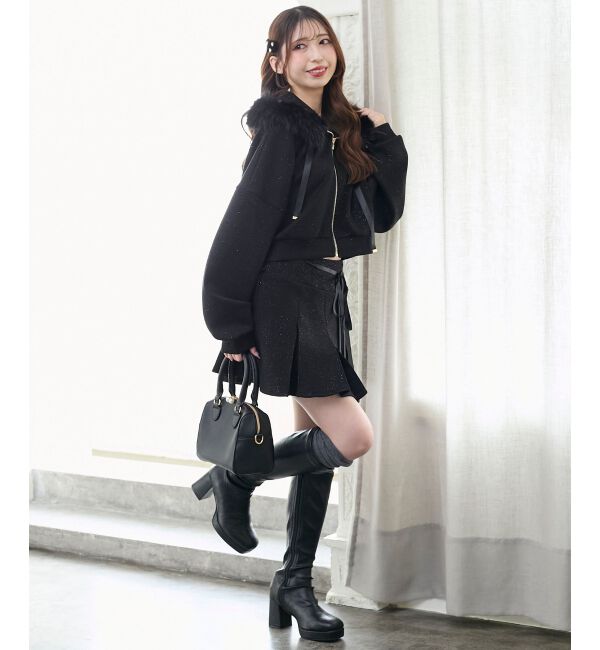  「2wayフェイクファーラメパーカー」|パーカー|