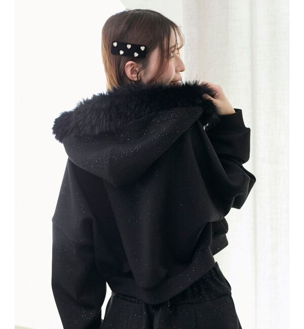  「2wayフェイクファーラメパーカー」|パーカー|