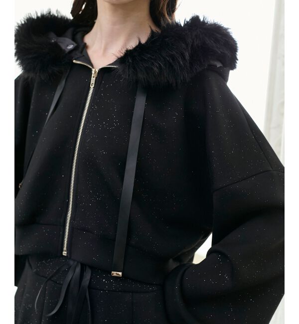  「2wayフェイクファーラメパーカー」|パーカー|