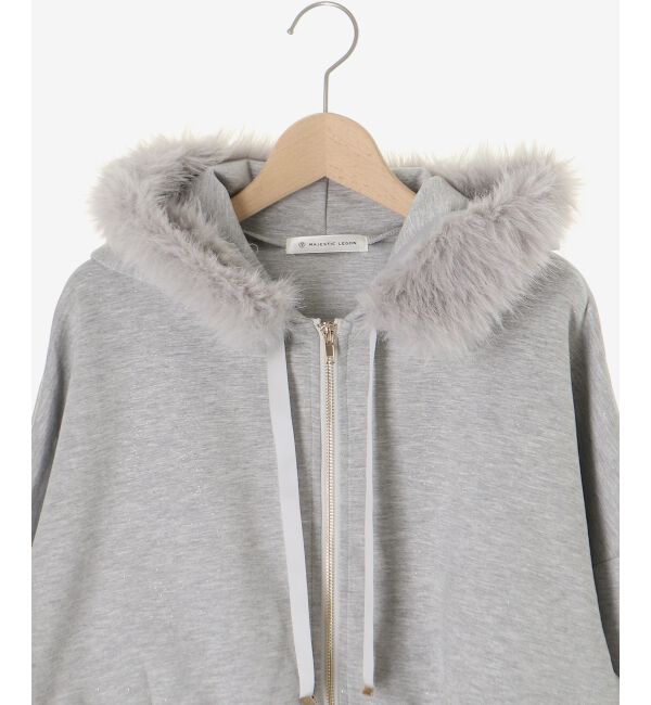  「2wayフェイクファーラメパーカー」|パーカー|