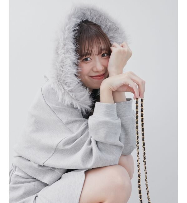  「2wayフェイクファーラメパーカー」|パーカー|