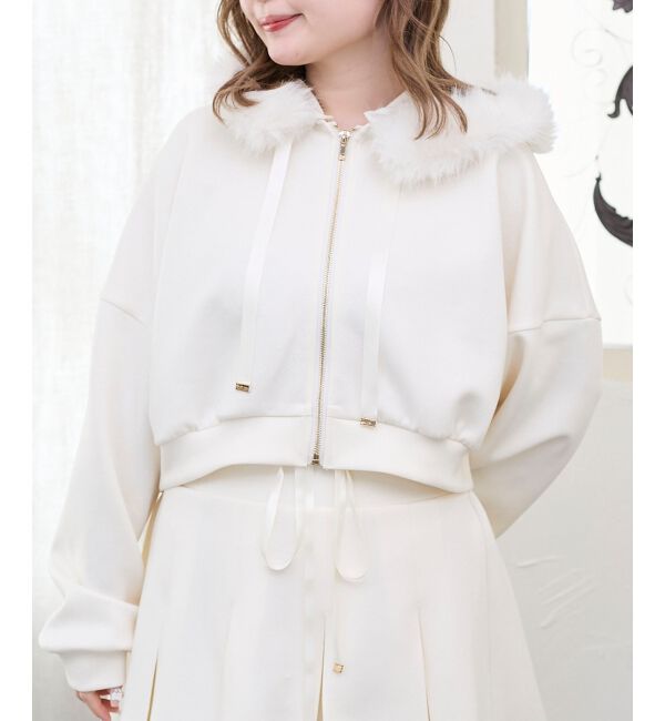  「2wayフェイクファーラメパーカー」|パーカー|