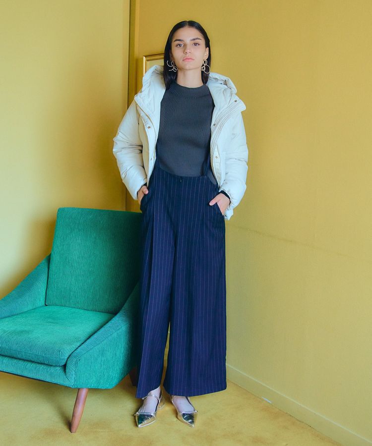 YECCA VECCA「ストライプ柄ストラップハイウエストパンツ」|その他|