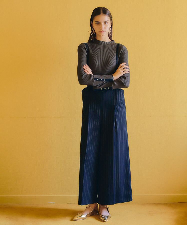 YECCA VECCA「ストライプ柄ストラップハイウエストパンツ」|その他|