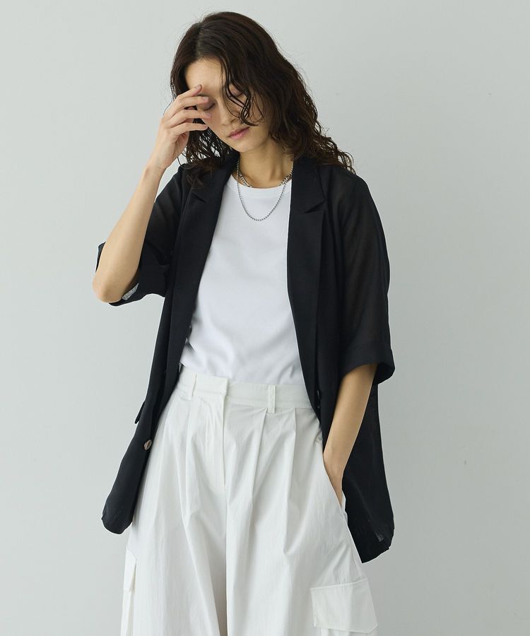 GARAGE OF GOOD CLOTHING「シアーメッシュハーフスリーブジャケット」|テーラードジャケット|
