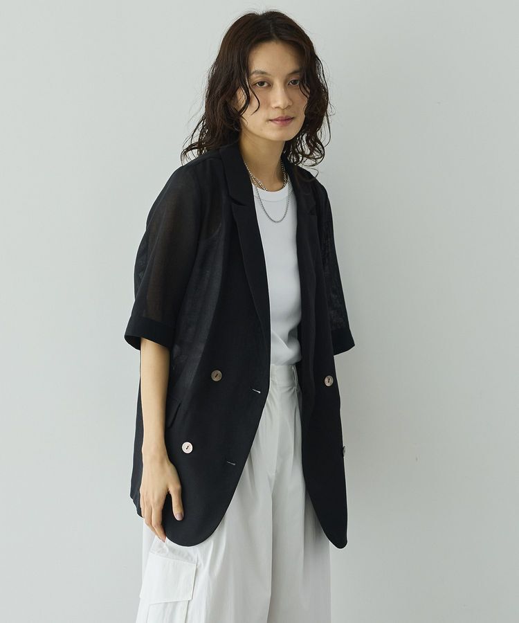 GARAGE OF GOOD CLOTHING「シアーメッシュハーフスリーブジャケット」|テーラードジャケット|