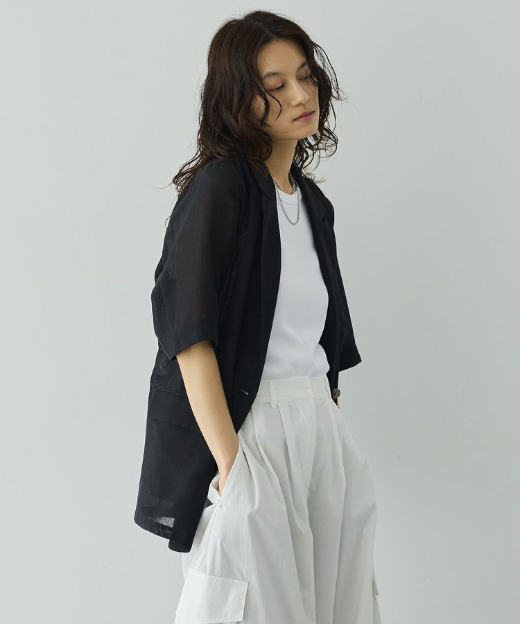 GARAGE OF GOOD CLOTHING「シアーメッシュハーフスリーブジャケット」|テーラードジャケット|