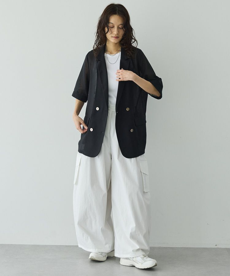 GARAGE OF GOOD CLOTHING「シアーメッシュハーフスリーブジャケット」|テーラードジャケット|