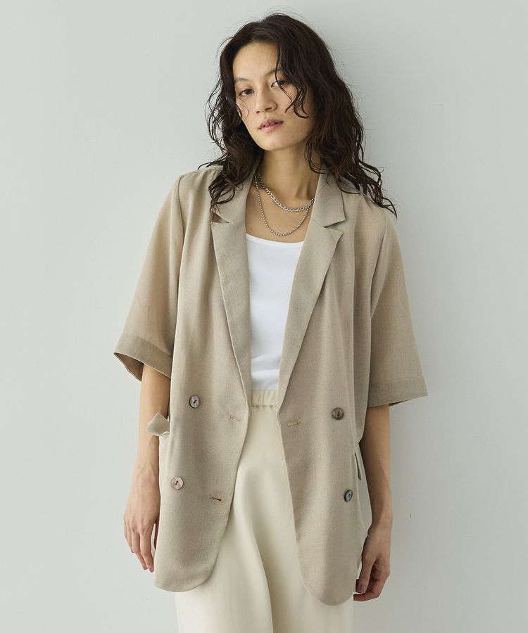 GARAGE OF GOOD CLOTHING「シアーメッシュハーフスリーブジャケット」|テーラードジャケット|