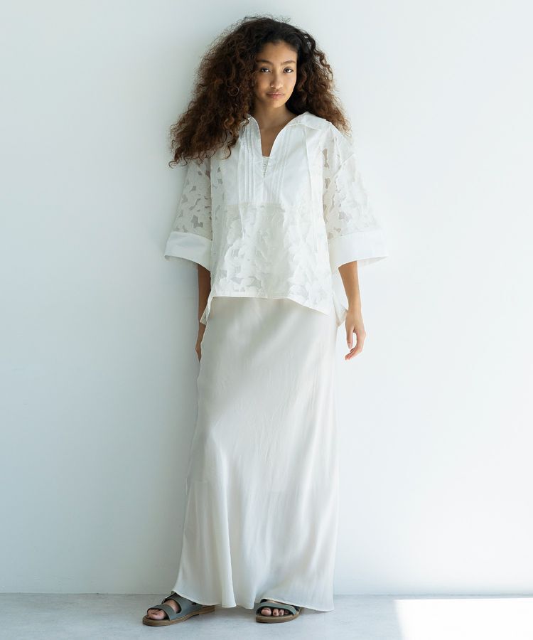 GARAGE OF GOOD CLOTHING「【日本製】キュプラフィブリルバイアスロングスカート」|スカート|Ivory