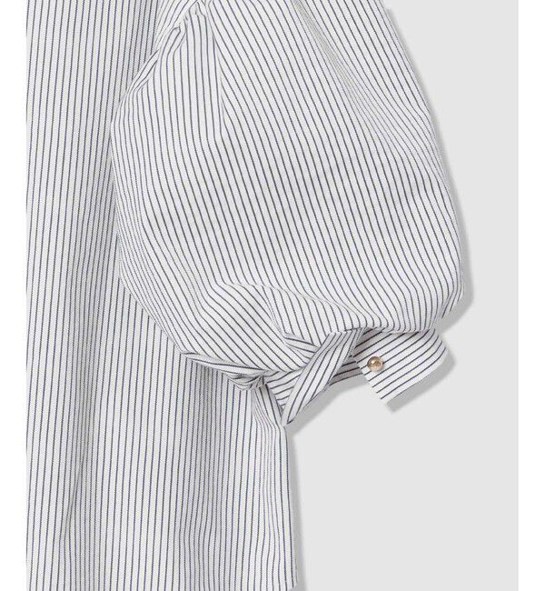 allureville「サッカーストライプパフスリーブブラウス」|シャツ・ブラウス|