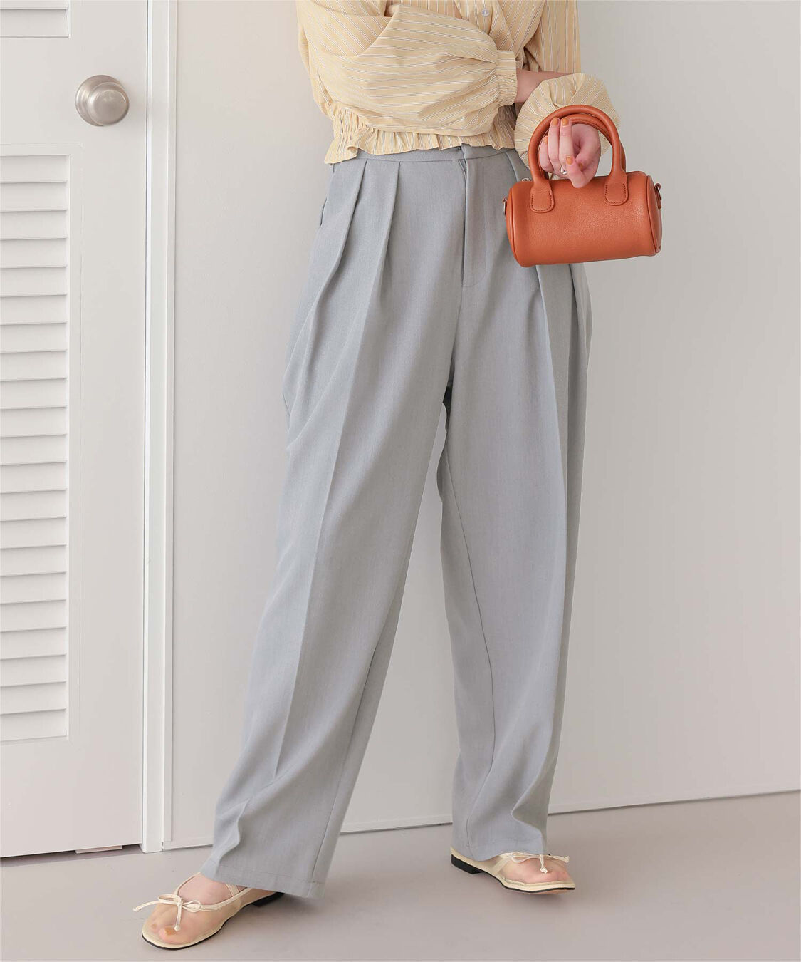 titivate「インタックセンタープレスワイドパンツ」|スラックス|